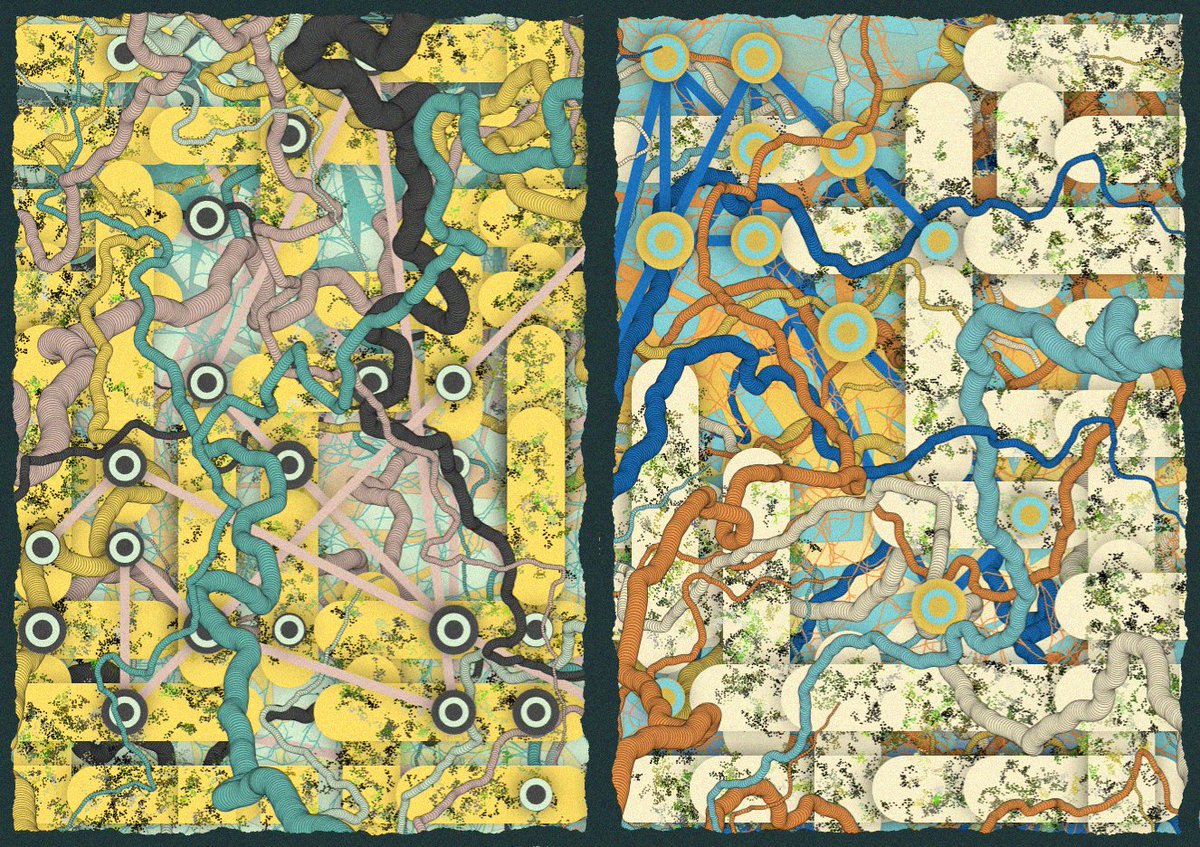 art_from_code's tweet image. A couple recent outputs from the &quot;Mycometry&quot; WIP I really like. Coming soon. #genart