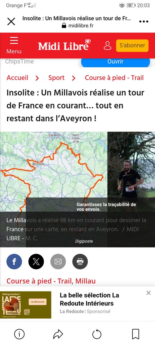 Mon fils à la Une de la presse locale <a href="/MidiLibreMillau/">Midi Libre Millau Sud-Aveyron</a> pour un nouveau défi sportif !
Bravo Lucas ❤️