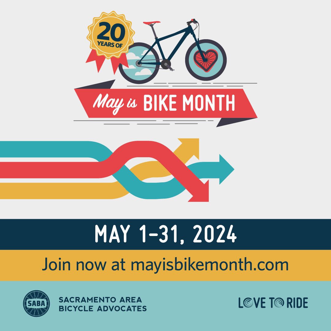 🚴 #MayisBikeMonth is back! It’s a month-long campaign in the Sacramento region aimed at encouraging people to ride their bikes more and drive their cars less. Sign up at mayisbikemonth.com for a chance to win prizes and participate in friendly competitions! @sacbike