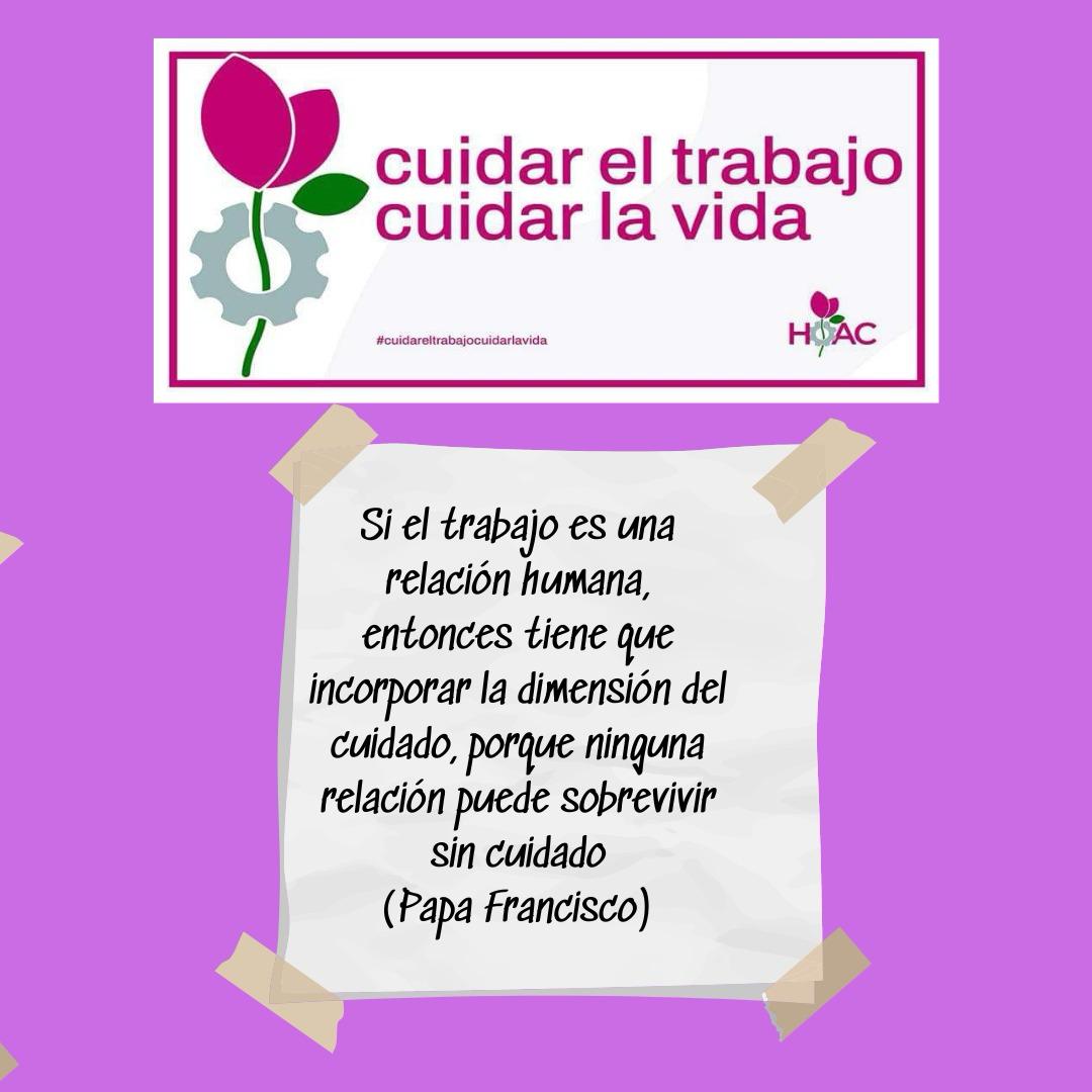 Campaña de @HOAC_es #CuidarElTrabajoCuidarLaVida #DiaMundialSeguridadySaludEnElTrabajo @PastoralObrera @CCOO @UnaiSordo @UGT_Comunica @SG_UGT @JornalerasL @MovLaudatoSi @juventudobrera @JECSpain @CGT @ccoomalaga @ugtmalaga @ccooandalucia @UGT_Andalucia @pacomende @Alvarobateria