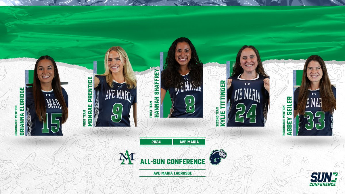 FIVE Gyrenes earned All-<a href="/SunConference/">The Sun Conference</a> honors, as announced today by the league office!

Hannah Shaffrey and Monrae Prentice led the way as First Team honorees, while Kylie Tittinger was named Second Team and Abbey Seiler and Orianna Eldridge were honorable mentions!