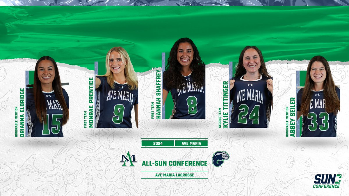 FIVE Gyrenes earned All-@SunConference honors, as announced today by the league office! Hannah Shaffrey and Monrae Prentice led the way as First Team honorees, while Kylie Tittinger was named Second Team and Abbey Seiler and Orianna Eldridge were honorable mentions!