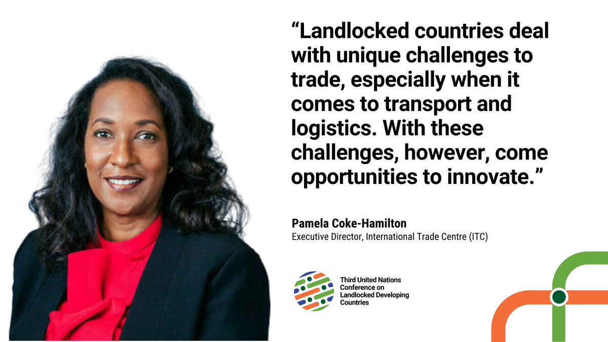Trade is crucial for #LLDCs to bridge the gap from isolation to global markets. @ITCnews's Executive Director @CokeHamilton talks about how trade is a vital lifeline for #landlocked countries to access larger markets & spur economic growth. Read here ➡️: buff.ly/4aTFsRM