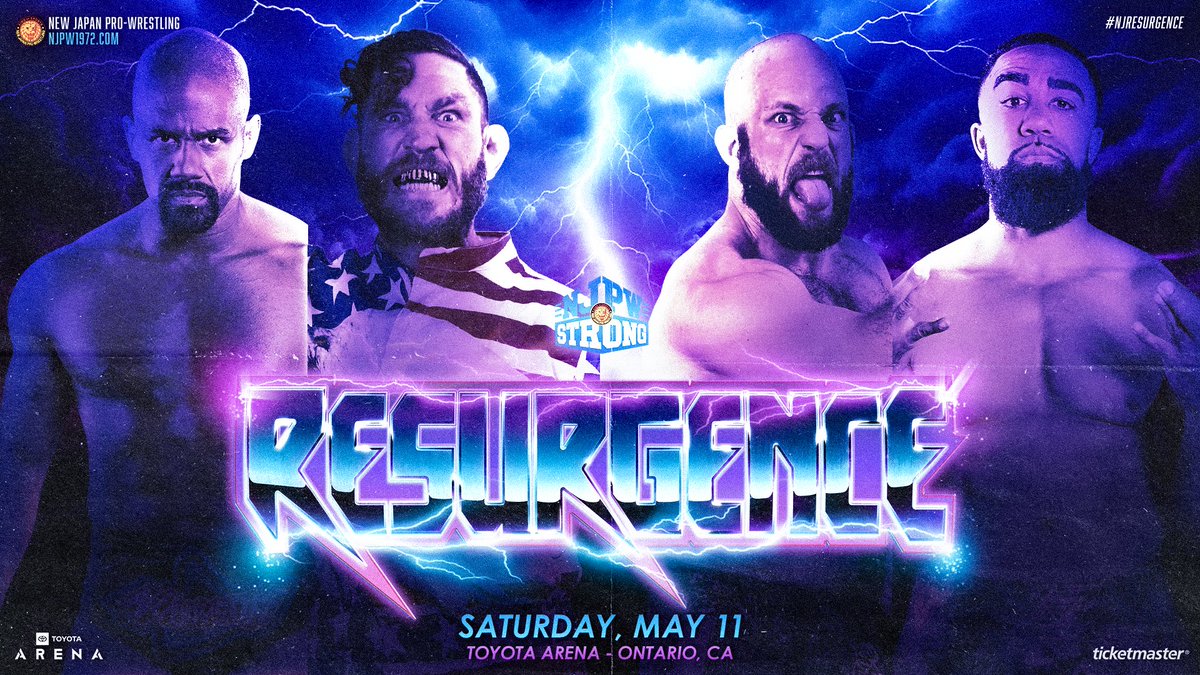 ⚡️RESURGENCE ⚡️SATURDAY, MAY 11 ⚡️ONTARIO, CA @ToyotaArena @realfredrosser & @FilthyTomLawlor vs @RoyceIsaacs & @JorelNelson ⚡️TICKETS: ticketmaster.com/new-japan-prow… #njpw #njpwSTRONG #njresurgence