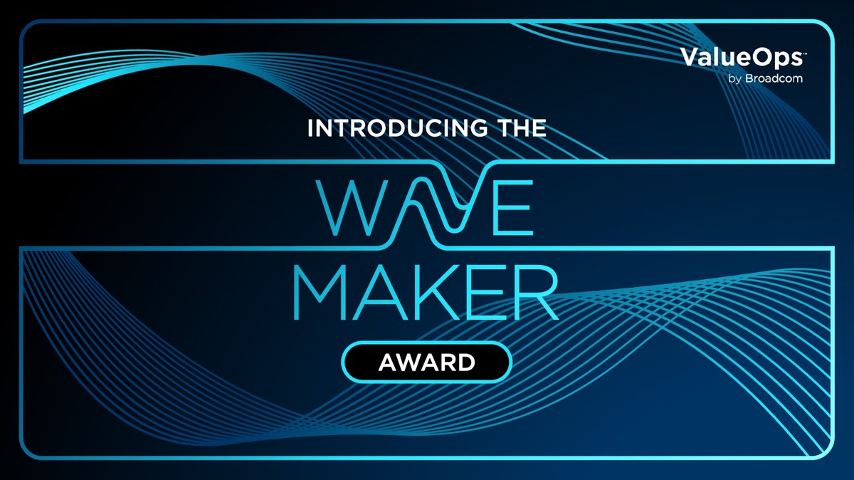 Our inaugural #ValueOps Wavemaker Award will be presented at the 2024 #ValueStreamManagement Summit. @Broadcom's @vivamarketing will announce this year’s recipient.  Secure your spot today and be the first to congratulate the winner: enterprise-software.broadcom.com/vsm-virtual-su…