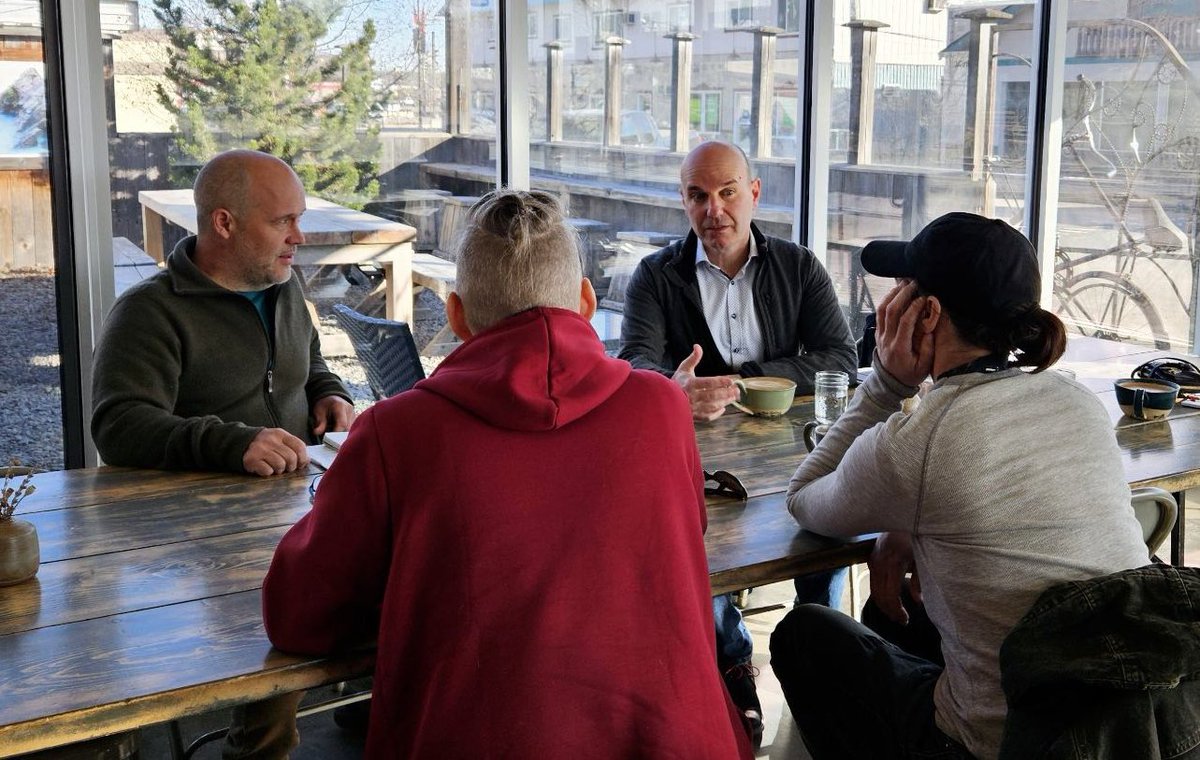 Thanks to all who came out this morning for a coffee chat in Smithers. So good to talk to folks in a more relaxed sitting about what matters most in our valley. Food security, housing and keeping our kids safe were the topics of the day. #bcpoli