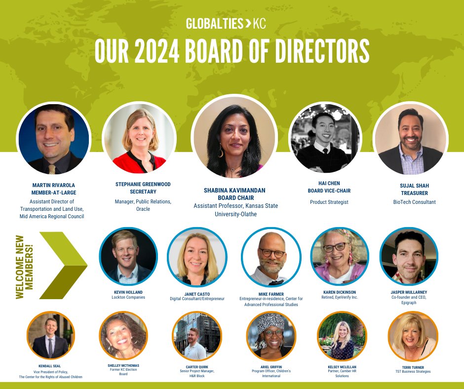 Have you met our 2024 #BoardOfDirectors yet?

Show them your support! Learn more about them here: globaltieskc.org/board-of-direc…