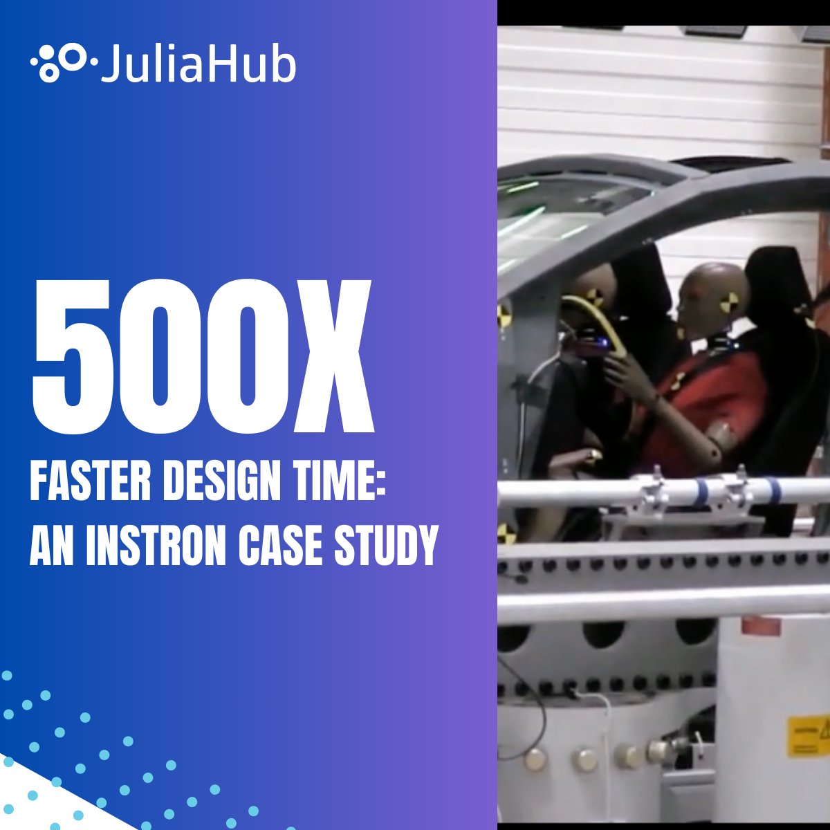 Auto Crash Simulation: Instron uses JuliaSim for 500x faster design time, resulting in expedited new product design. Click here to learn more juliahub.com/case-studies/a… #julialang #simulation #design #CaseStudy