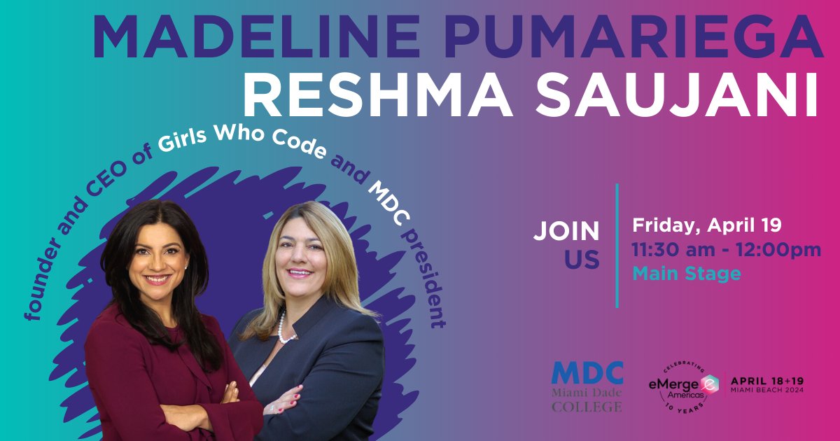 Join me tomorrow @eMergeAmericas! Join me on the Main Stage as I moderate 'Brave, Not Perfect: Empowering Women to Embrace Imperfection and Courage' with @reshmasaujani. Let's explore embracing bravery over perfectionism and fostering courage in personal and professional realms.…