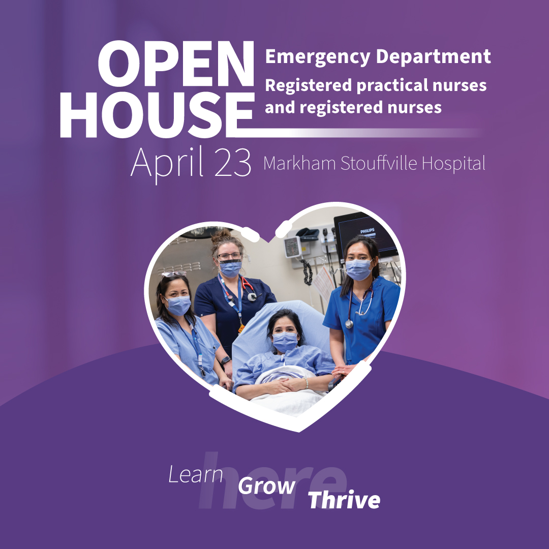 On Tuesday, April 23 we are hosting two #OpenHouses at #Markham #Stouffville Hospital for RPNs and RNs interested in working in our Emergency Department. Invite only event. Please apply: oakvalleyhealth.ca/upcoming_event… #HonouredToCare