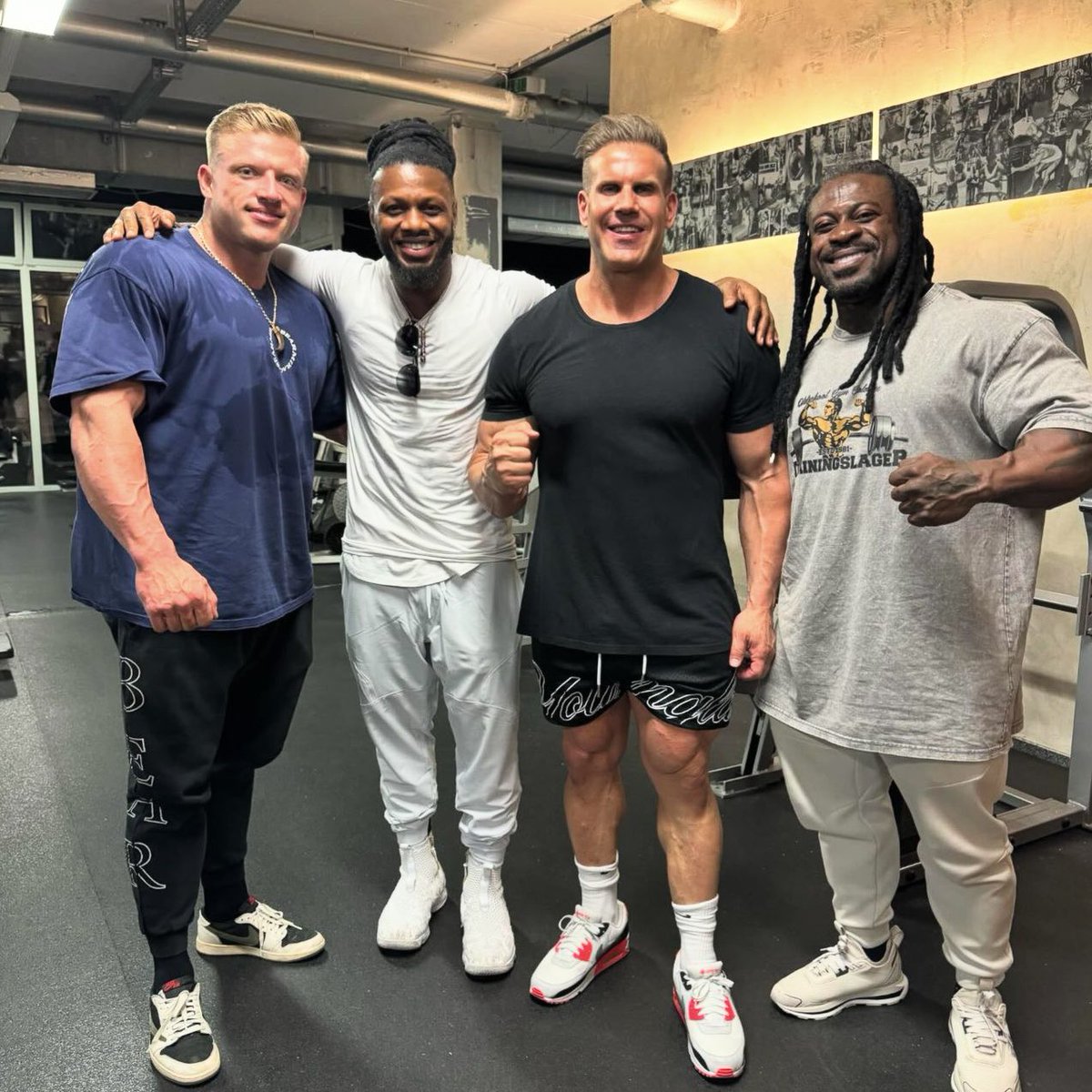 The best part is traveling to different continents is to be able to spend time with the many friends I’ve made over the years through the passion of bodybuilding. One thing we all share in common, and we never seem to miss ours no matter what the circumstance, lack of sleep,