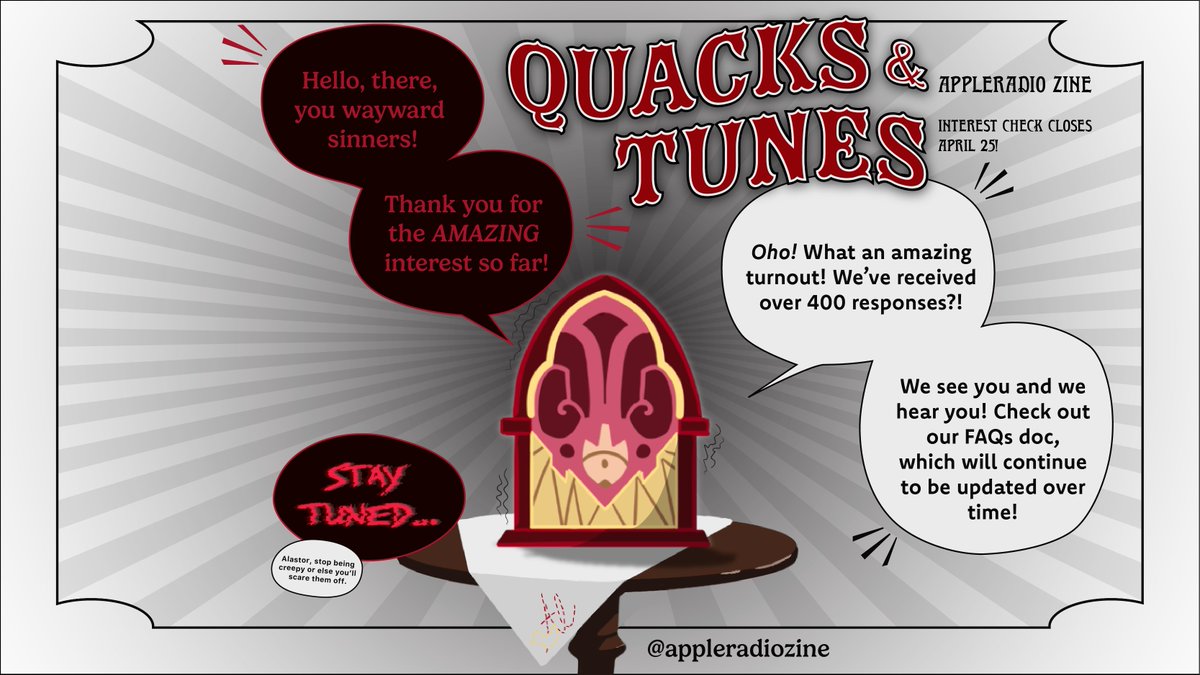 🍎FAQs🍎

"Back in my day, zines were just starting in Harlem! Now, what exactly is THIS zine?"
"Z...zine? Like, magazine? Let me look it up..."

You have questions, we have answers! Check out our FAQs doc to learn about zines in general and this zine specifically!

Link below!