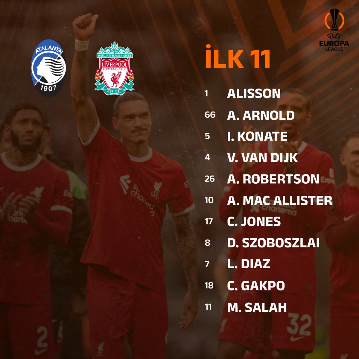 Atalanta - Liverpool İlk 11'ler

Liverpool İtalya'da mucize arıyor.
#AtalantaLiverpool