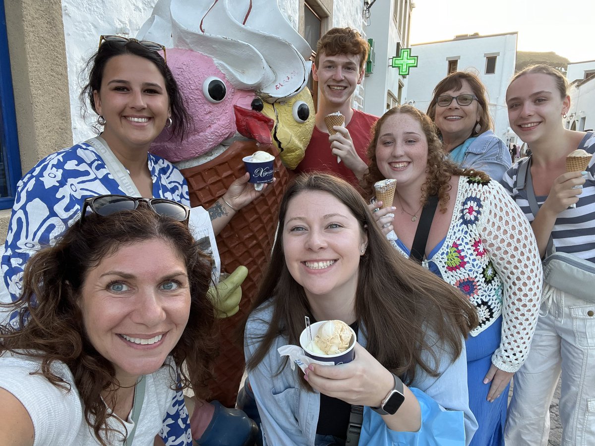 FHS2Greece's tweet photo. A quick stop for gelato before boarding in Patmos to head back to Athens tonight 🍦🛳️🇬🇷 https://t.co/GRZemERCl5