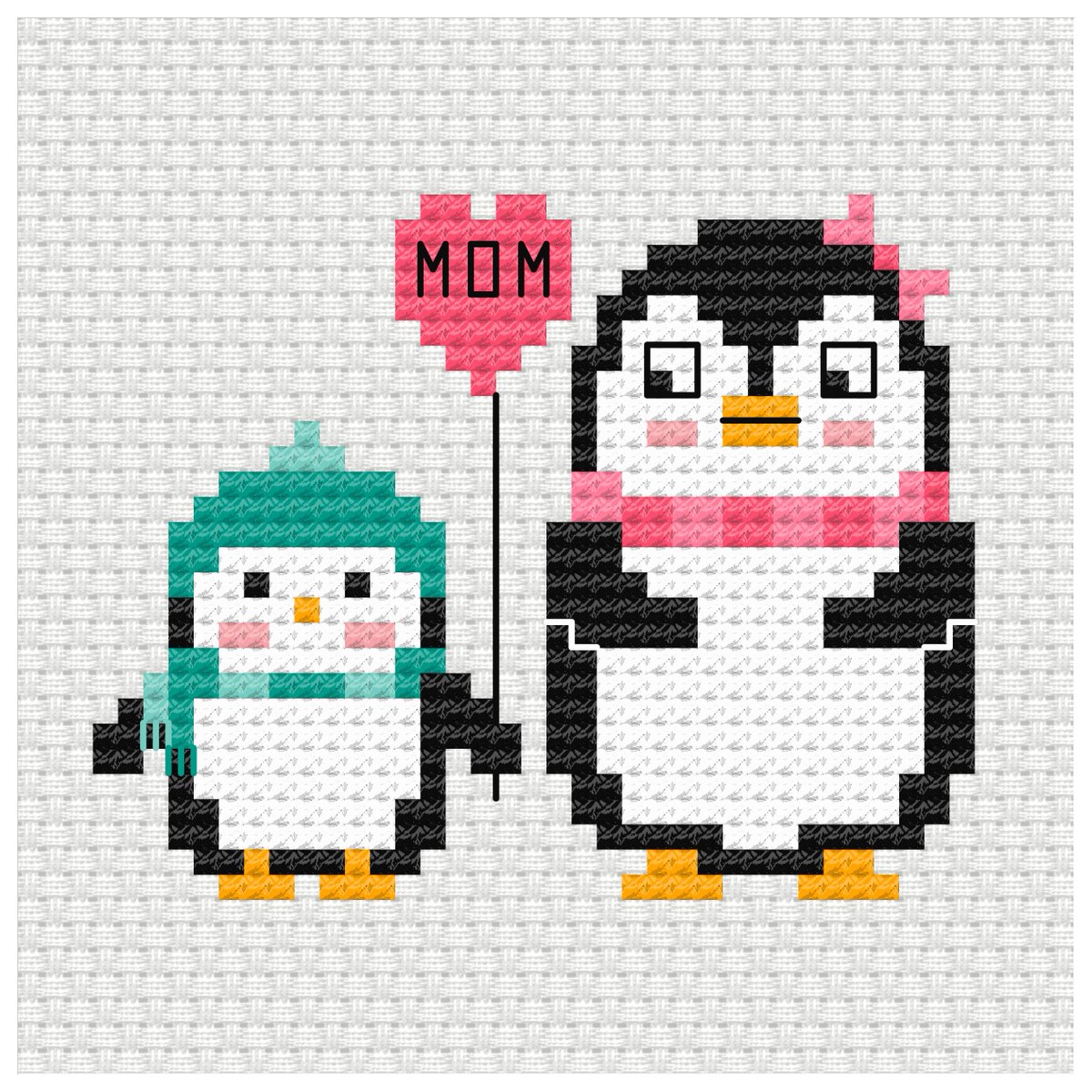 Hi patrons, this cute mother's day themed couple of penguins is this weeks pattern for you all. patreon.com/ringcat #crossstitchpattern #patreoncreator #mothersday2024 #Penguins