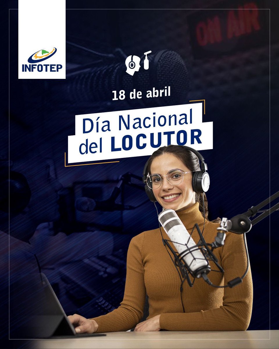 'Con tu voz, conviertes las palabras en arte”. Hoy queremos reconocer tu extraordinaria labor. Tu voz es única, tu dedicación para comunicar y entretener a las personas es inigualable. ¡Feliz Día del Locutor! #DiaDelLocutor #INFOTEP