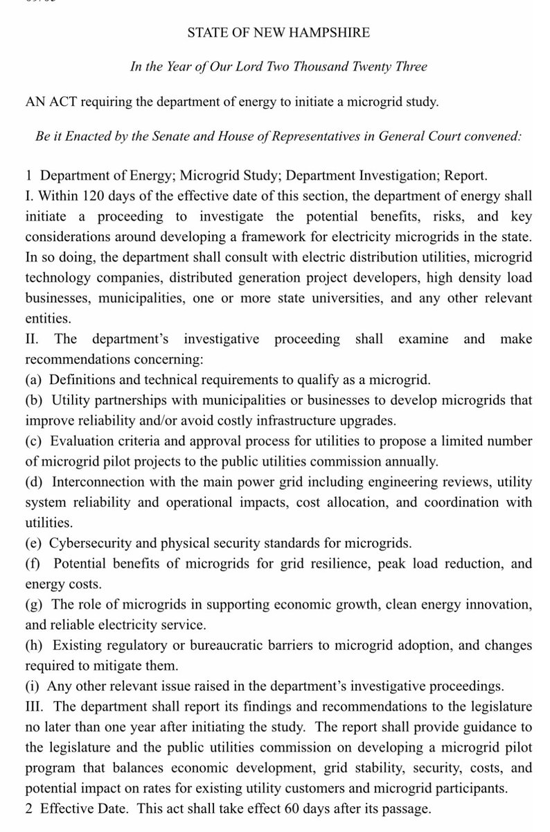 BRREAKING: New Hampshire passes a Microgrid bill out of the House & Senate. This bill was sponsored by @RepKeithAmmon and is based off model policy by @SatoshiActFund as a way to study next generation energy systems powered by #BTC. #Bitcoin + microgrids = energy abundance