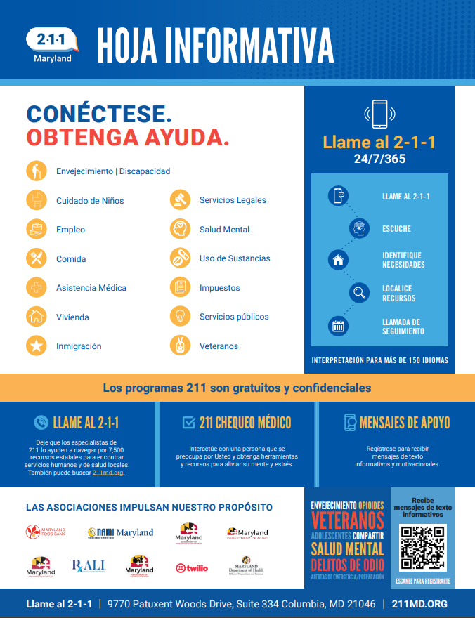 Baltimore City Mayor's Office of Homeless Services (@baltimoremohs) on Twitter photo Do you know about <a href="/211Maryland/">211 Maryland</a>?
211 Maryland is a 24/7 resource, providing support in over 150 languages, for individuals in need of health & human services.
How to connect:
☎ Call 2-1-1
🔗 Visit 211md.org
📩 Email info@211md.org Do you know about <a href="/211Maryland/">211 Maryland</a>?
211 Maryland is a 24/7 resource, providing support in over 150 languages, for individuals in need of health & human services.
How to connect:
☎ Call 2-1-1
🔗 Visit 211md.org
📩 Email info@211md.org