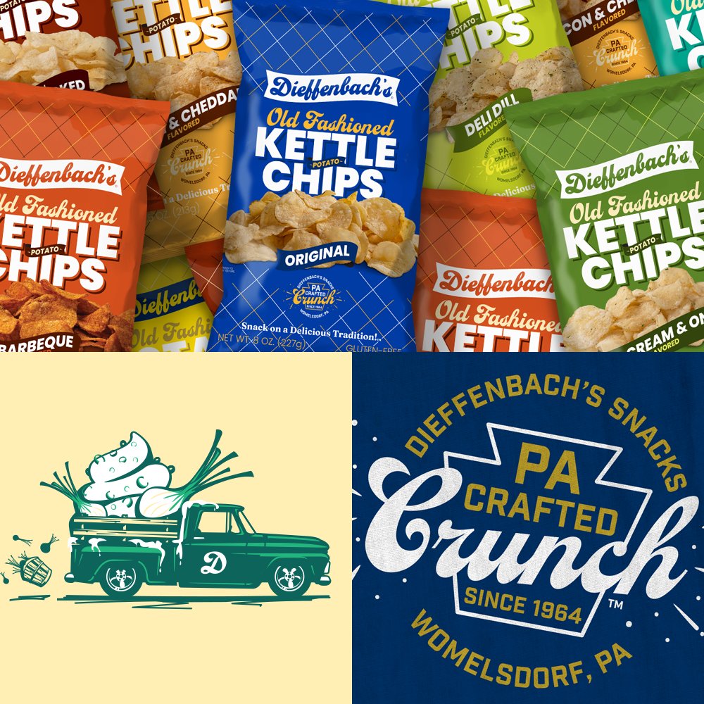 Pardon our recent social silence. We’ve been quite busy on client projects—like the new look of an old, local favorite.
Stay tuned for our full case study on the VFC rebrand of Dieffenbach’s Snacks!

#branding #illustration #packagedesign #marketing #advertising #madeinpa