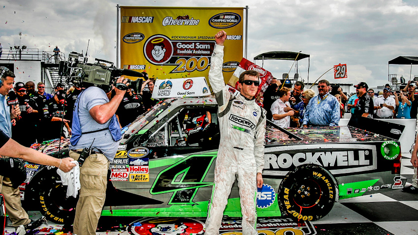 My first and only time celebrating in @nascar VL with one of my designs. Very thankful I got to watch a race @RockinghamSpdwy