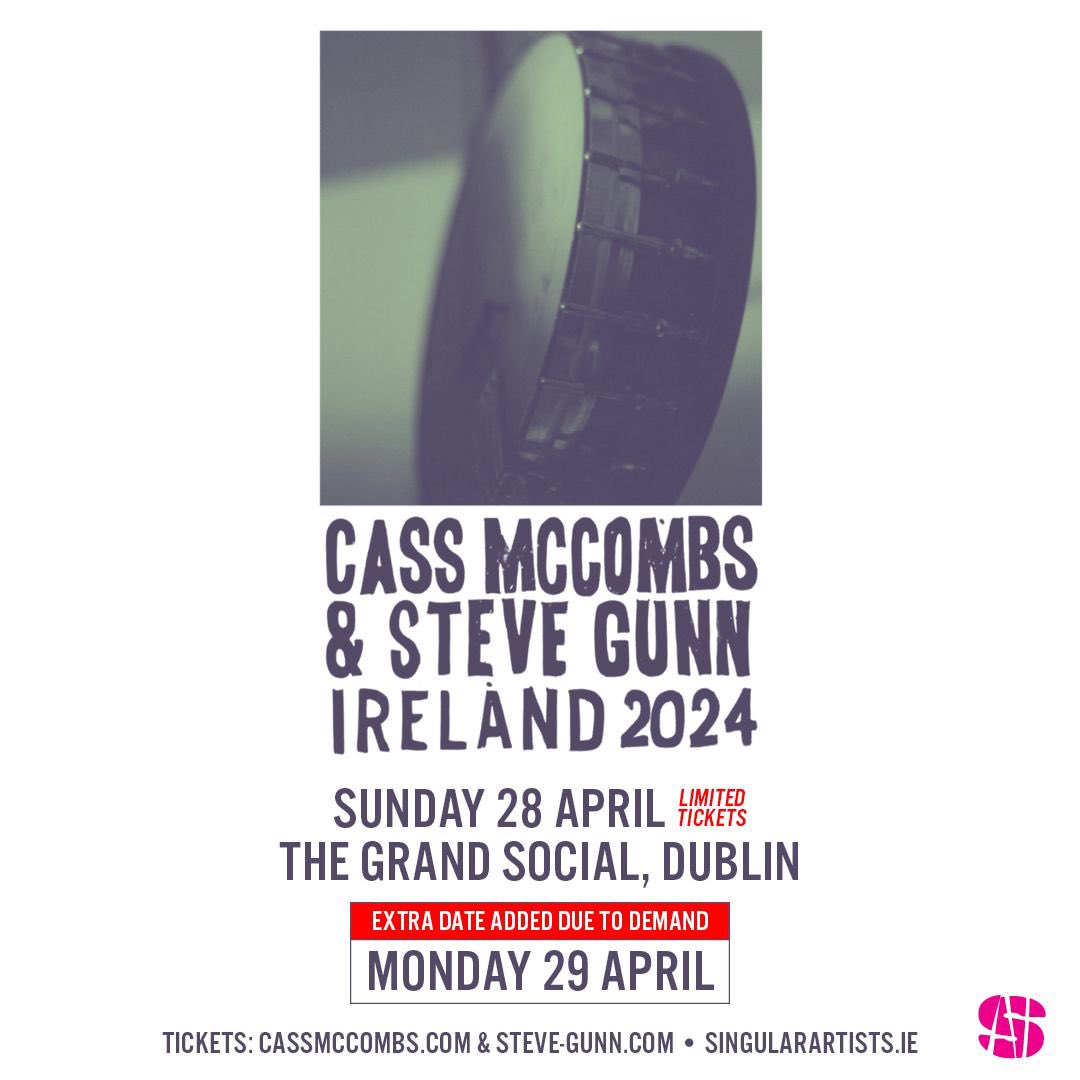 🌟 COMPETITION TIME🌟 Win tickets to see @cassmccombs + @SteveGunnMusic play an EXTRA date @TGSDublin April 29th!! Follow & repost to enter!! (Thanks to @singularartists )