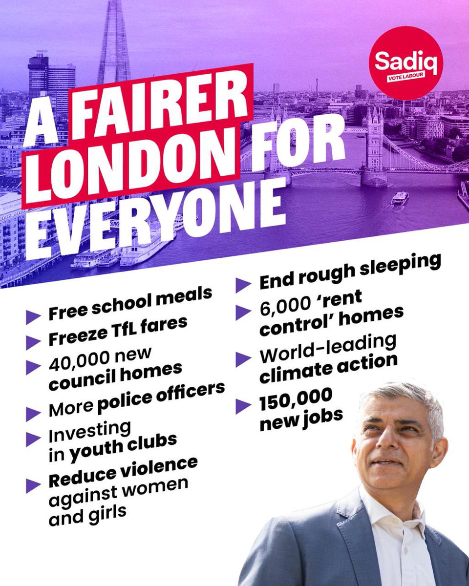 Proud to join launch of @SadiqKhan @LondonLabour manifesto. Sadiq is standing on a strong record and sets out his plans for the future here. ‘Our city is a place where you can be who you are, worship who you want to worship and love who you want to love - a home for everyone’