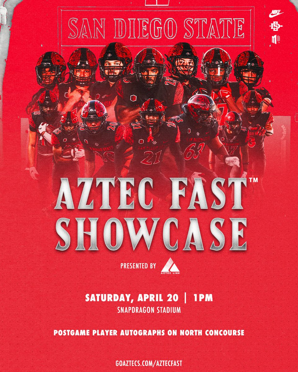 Did you claim your FREE tickets yet for Saturday's Aztec FAST Showcase, presented by @AztecLink_NIL? Select players will be signing autographs for approximately 30 minutes following the showcase! 🎟️: GoAztecs.com/AztecFAST