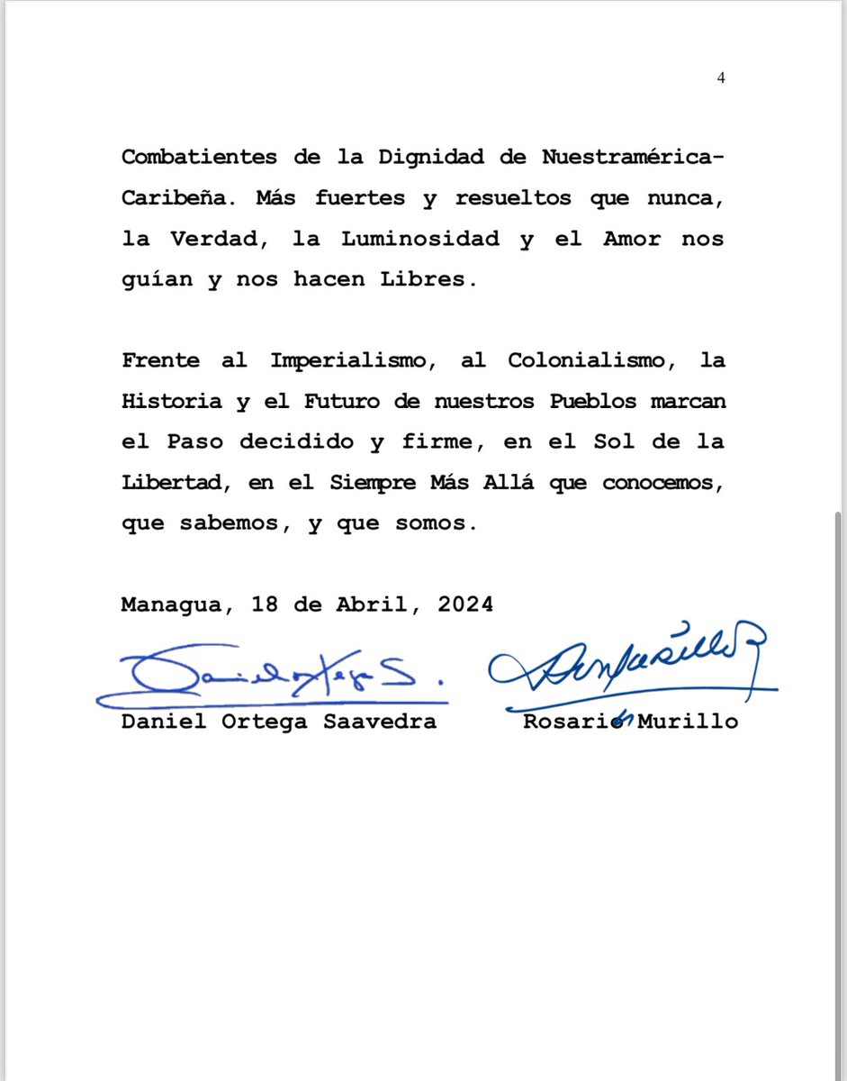 🇳🇮🇻🇪 Mensaje de solidaridad del Gobierno de #Nicaragua al Presidente <a href="/NicolasMaduro/">Nicolás Maduro</a>:

¡Con Venezuela, siempre! ✊🏼

<a href="/dcabellor/">Diosdado Cabello R</a> <a href="/PSUVint/">VPAI PSUV</a> 

#UnidosEnVictorias
#SomosVictoriasVerdaderas