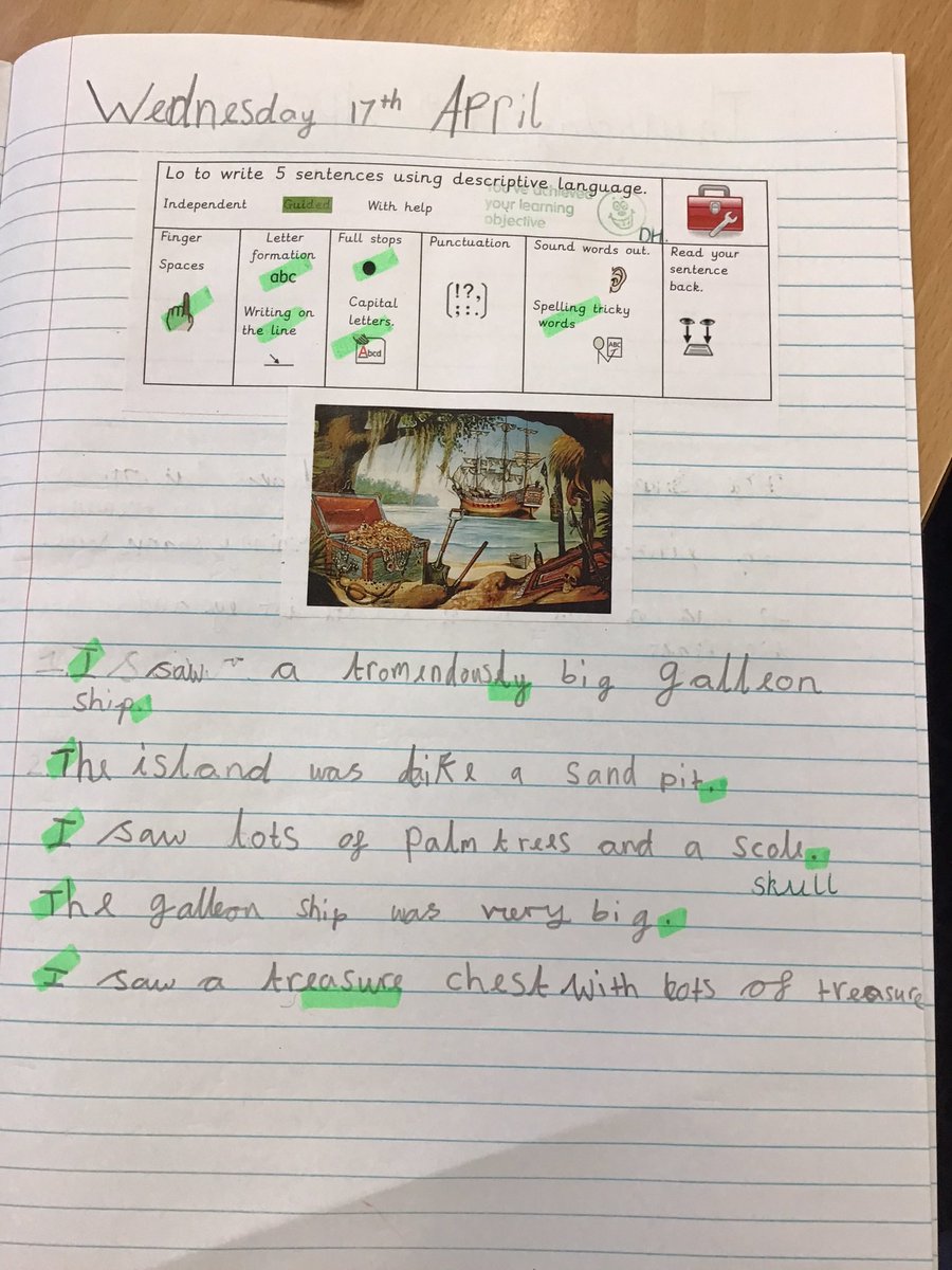 StanHedgehog's tweet photo. What a lovely first week back with Year 2. Amazing writing this week about pirates. Handwriting is really improving 😊 https://t.co/TqehtnFpcm