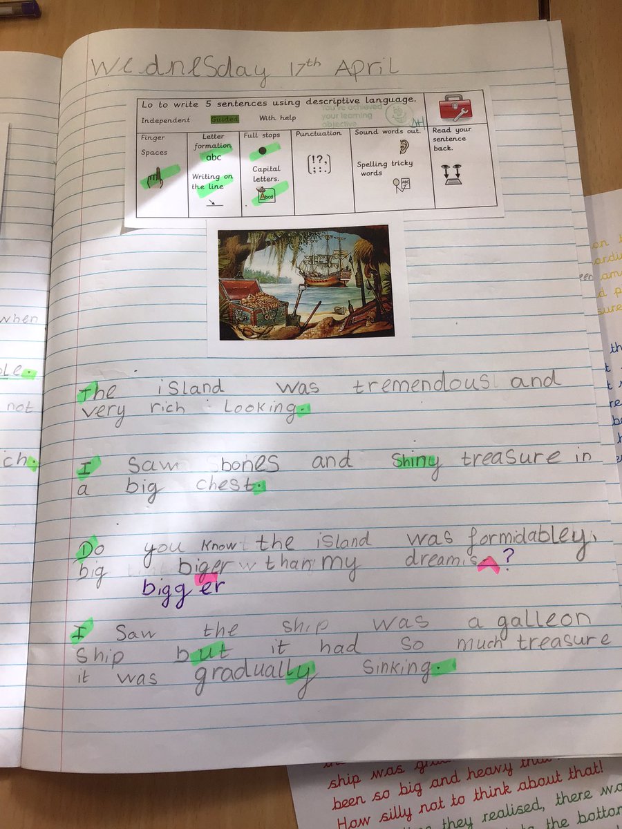 What a lovely first week back with Year 2. Amazing writing this week about pirates. Handwriting is really improving 😊