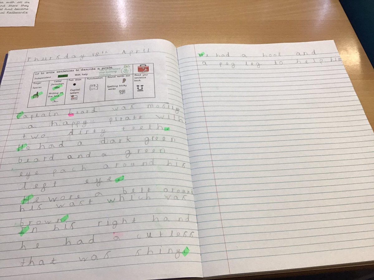 StanHedgehog's tweet photo. What a lovely first week back with Year 2. Amazing writing this week about pirates. Handwriting is really improving 😊 https://t.co/TqehtnFpcm
