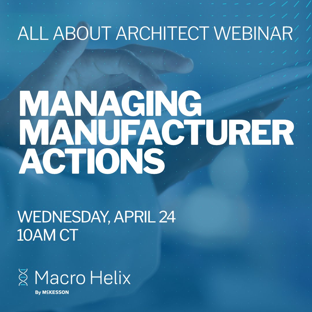 macrohelix's tweet photo. Join us for the upcoming webinar, Managing Manufacturer Actions, on April 24, 10-11 AM CT! Our experts will share the benefits of Accumulations Transfers - Purchases and Auto Price Detection. There will also be a live Q&amp;A. Check your email or go to Helix Helper to register! https://t.co/wLU0ZHVkjD