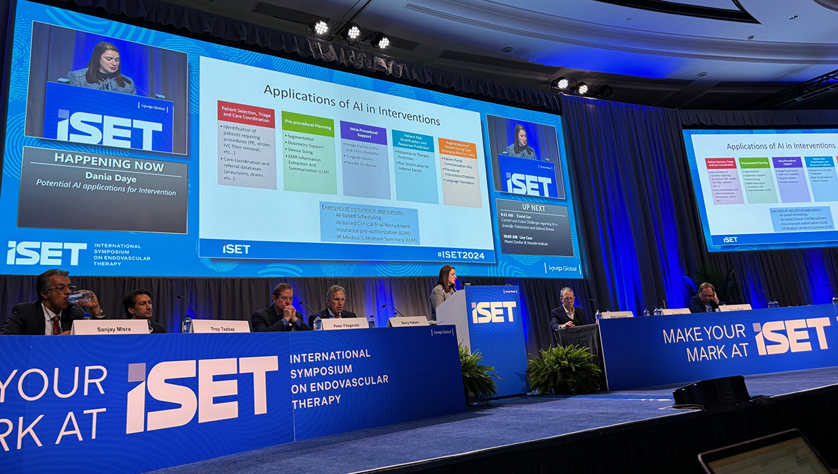 “There is no doubt that incorporating AI and large language models is going to change how we practice in the next 10 to 20 years,” explains @DaniaDaye at an #ISET24 session. Head to TCTMD for more insight on how AI might impact healthcare going forward. tctmd.com/news/ai-tools-…