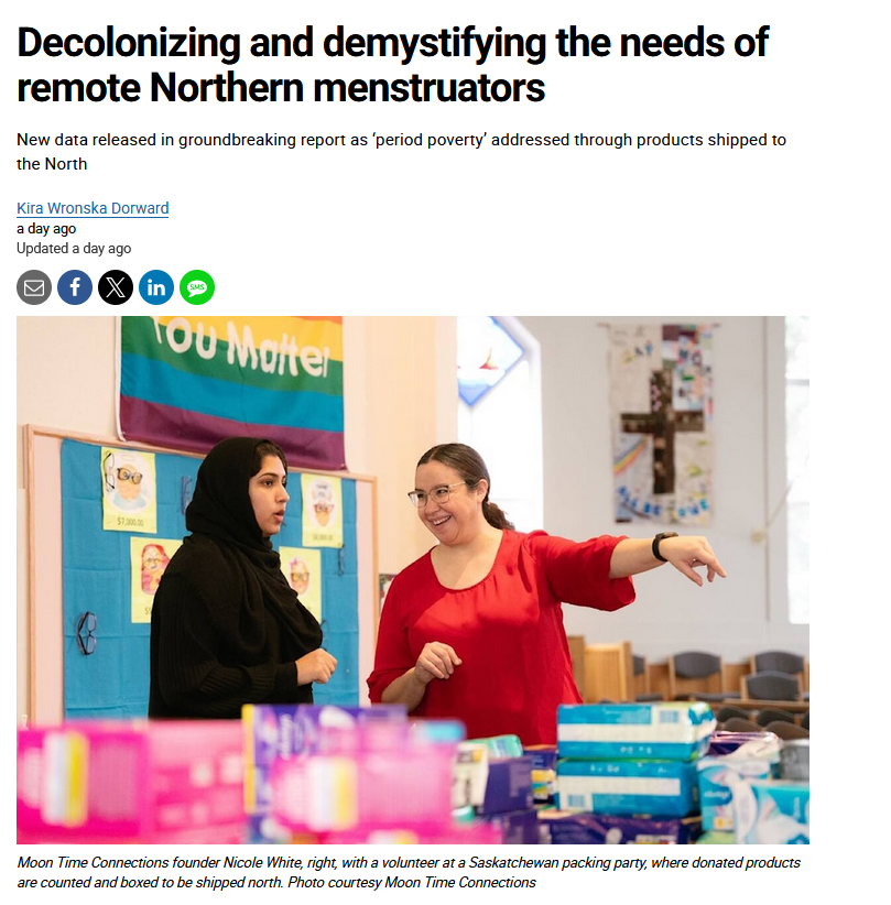 The Liberals: We need more local journalism for underserved communities! The local journalism: 'Decolonizing and demystifying the needs of remote Northern menstruators'