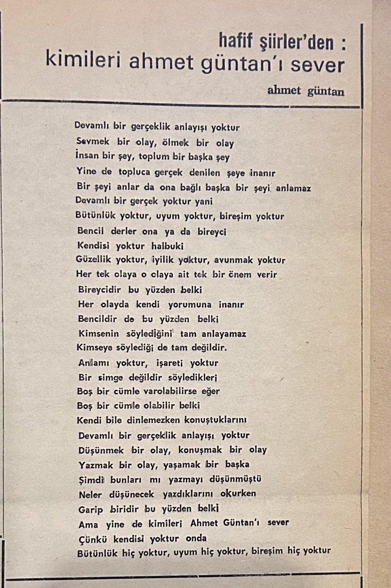 Küçücük dergisi Eylül 1979-Haziran 1980 tarihlerinde 10 sayı çıkmış. Artık arşivde. Son sayısında bir Ahmet Güntan şiiri: