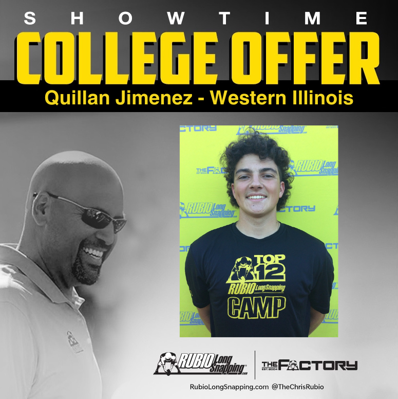 SHOWTIME!!! Rubio Long Snapper Quillan Jimenez (transfer) has picked up an offer to... #RubioFamily | #TheFactoryJustKeepsOnProducing