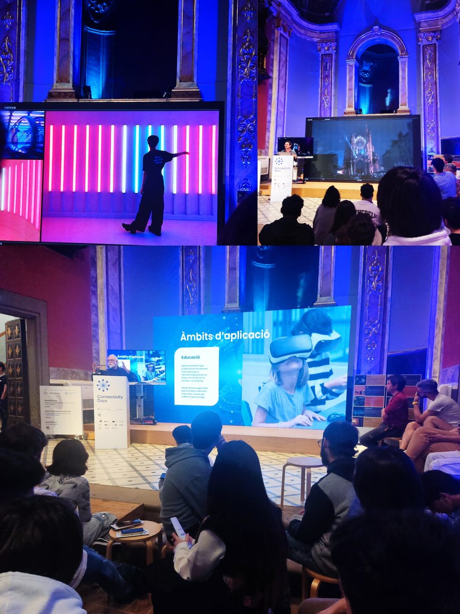 uvic_cp's tweet photo. Interessant visita als #ConnectivityDays organitzats per la @UVic_FEC Hem sabut de l'ús de SW com Unreal o C# en els projectes @OnionLabs o la Importància del relat en moltes aplicacions de RA i RV de @seidor https://t.co/5dPh835JrC