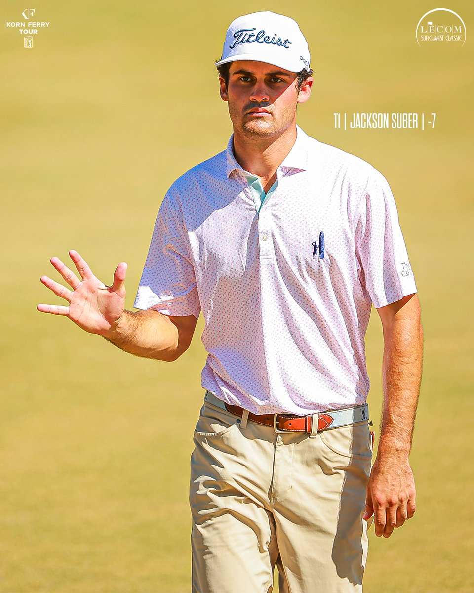 KornFerryTour's tweet photo. There are nine within one stroke of the lead after the morning wave at The LECOM Suncoast Classic.

T1. @JacksonSuber (-7)
T1. Ross Steelman
T1. Kevin Velo
T1. @chrisbakergolf 
T5. @NoahGoodwinGolf (-6)
T5. Steven Fisk
T5. @blick_golf 
T5. Mark Goetz
T5. @KamaiuJohnson https://t.co/Kj69kyJpCL