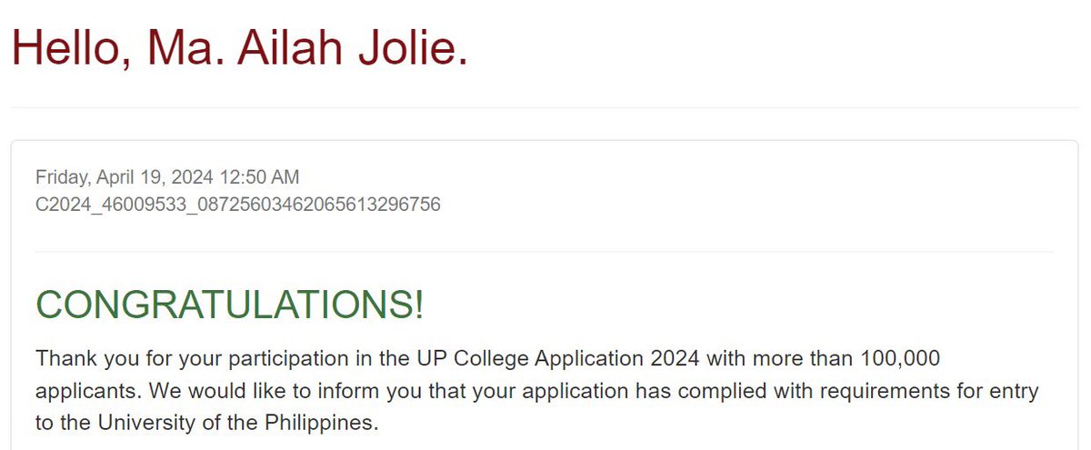 ailahdicci's tweet photo. yay ! #upcat2024 #upcat #upcatresults https://t.co/4pqKwE6Odd