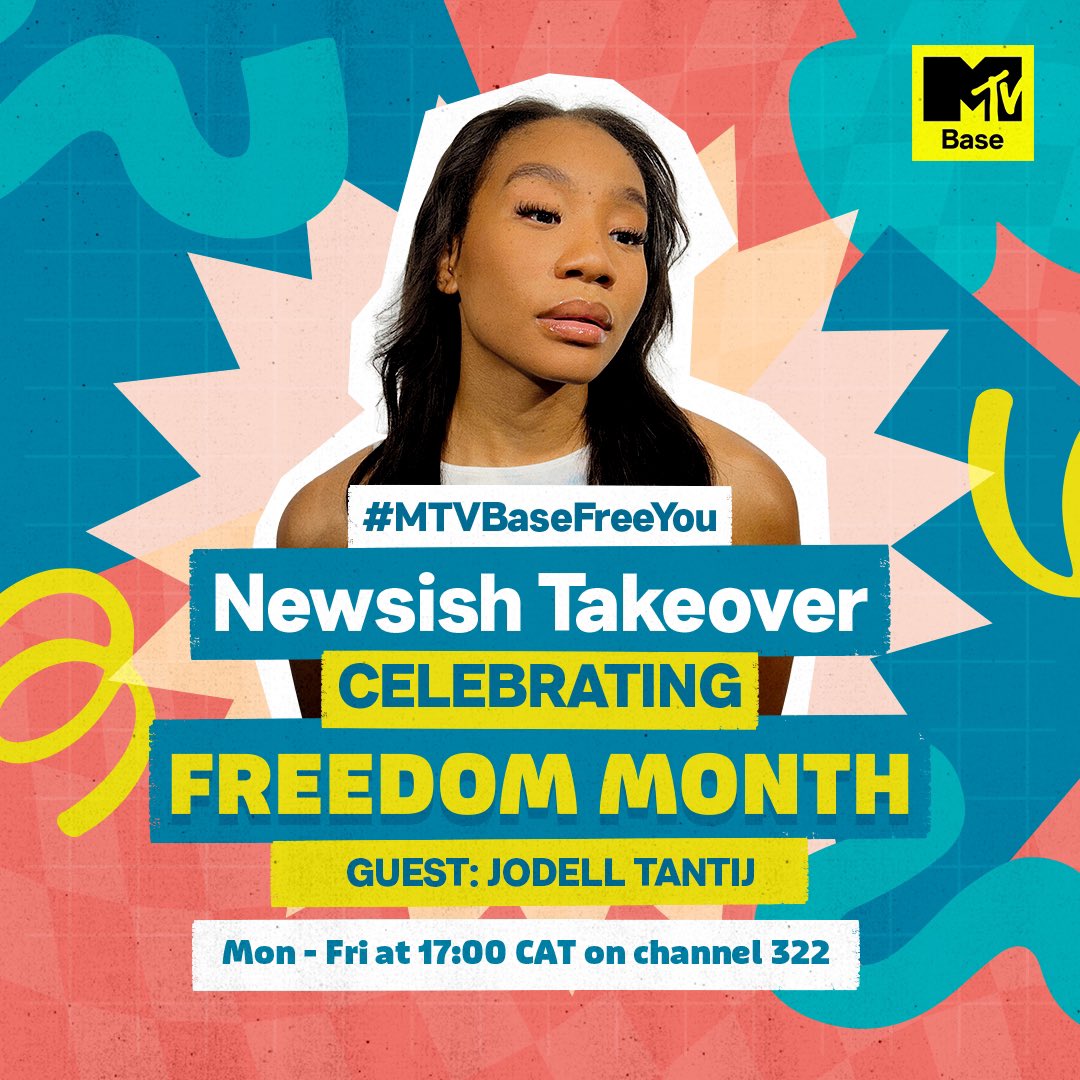 Next in line for #MTVBaseFreeYou Newsish Takeover, is multi award winning radio presenter, host and producer, all round talent Jodell Tantij!! 🤩🔥 You know what to do tomorrow Base fam, 5pm it’s you, us and Jodell!! ❤️‍🔥