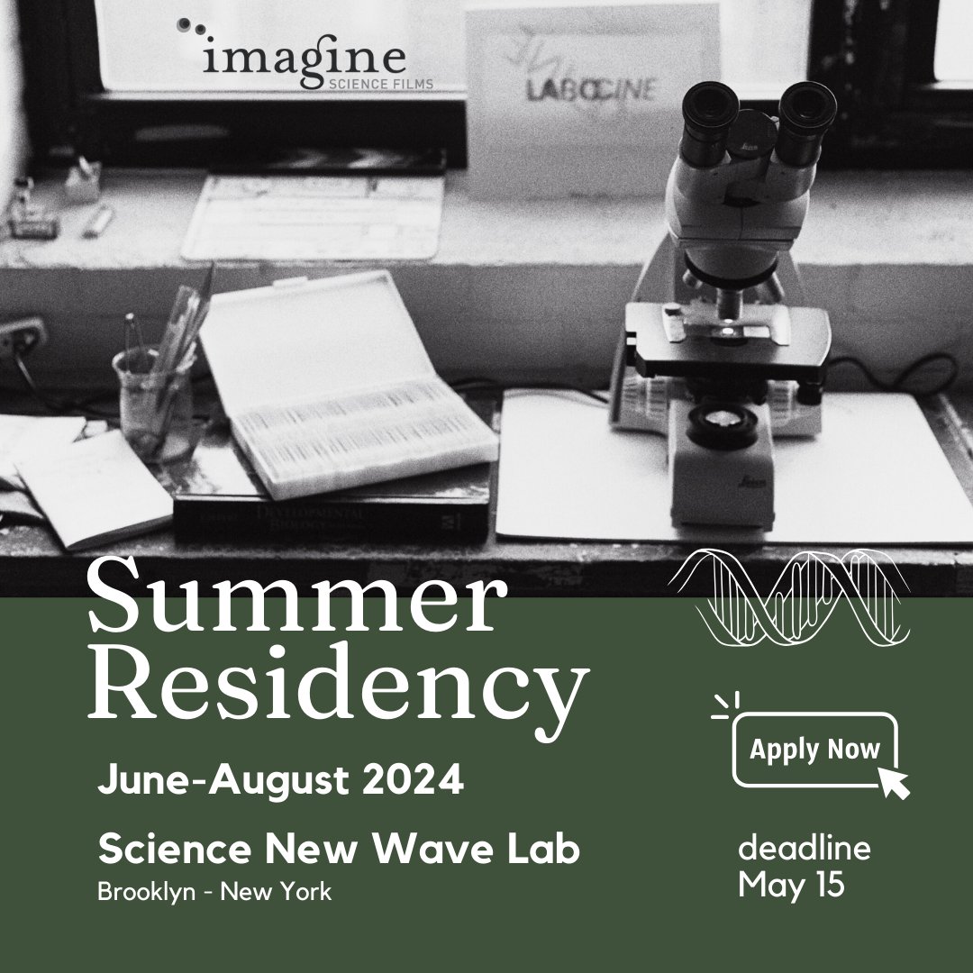 Announcing for the inaugural Science New Wave Lab summer residency! In partnership with @labocine - Deadline May 15. Two hybrids will join our team and be involved in programming + experimentation across the worlds of science and cinema. imaginesciencefilms.org//apply-summers…