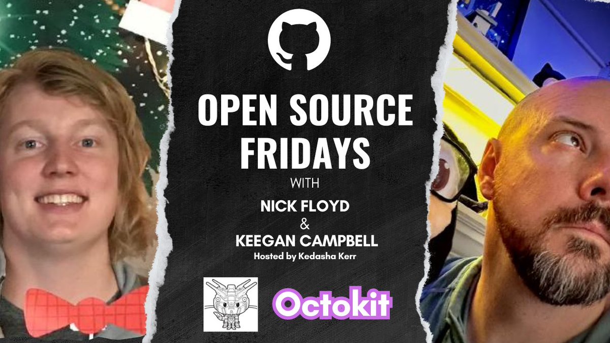 Join @itsthatladydev for #OpenSourceFriday as we talk about Octokit—GitHub's SDK for JS, Ruby, .NET and more! Guests: @nickfloyd and Keegan Campbell! ✨ Bring your questions and your curiosity. 🚀 Friday, April 19, 2024, 10am EST 📺 Watch live here: gh.io/octokit