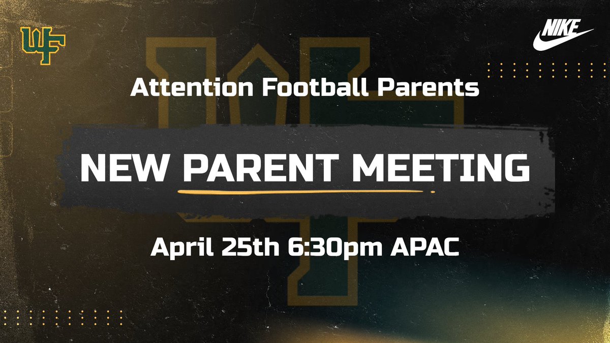 New and incoming parents…. Meeting next week!