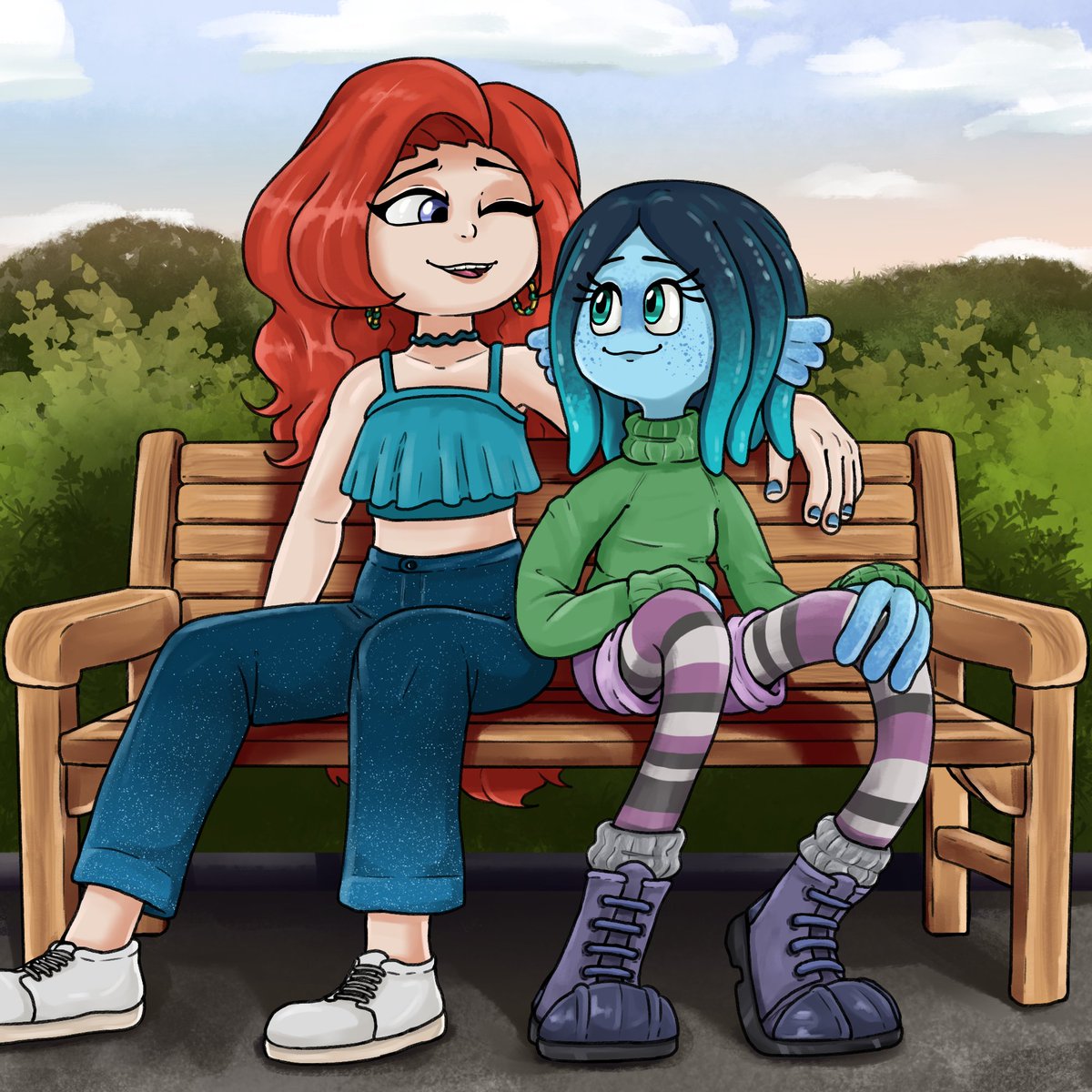 Ruby & Chelsea just chilling at the park 😎

#RubyGillman #TeenageKraken