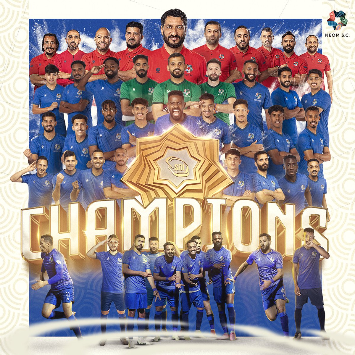 NEOMSportsClub's tweet photo. الذهب للذهب 🥇

نحن نيوم، نحن أبطال دوري الدرجة الثانية @SDL_SAUDI 🥳🏆

#نادي_نيوم_الرياضي https://t.co/QXhTJONcjj