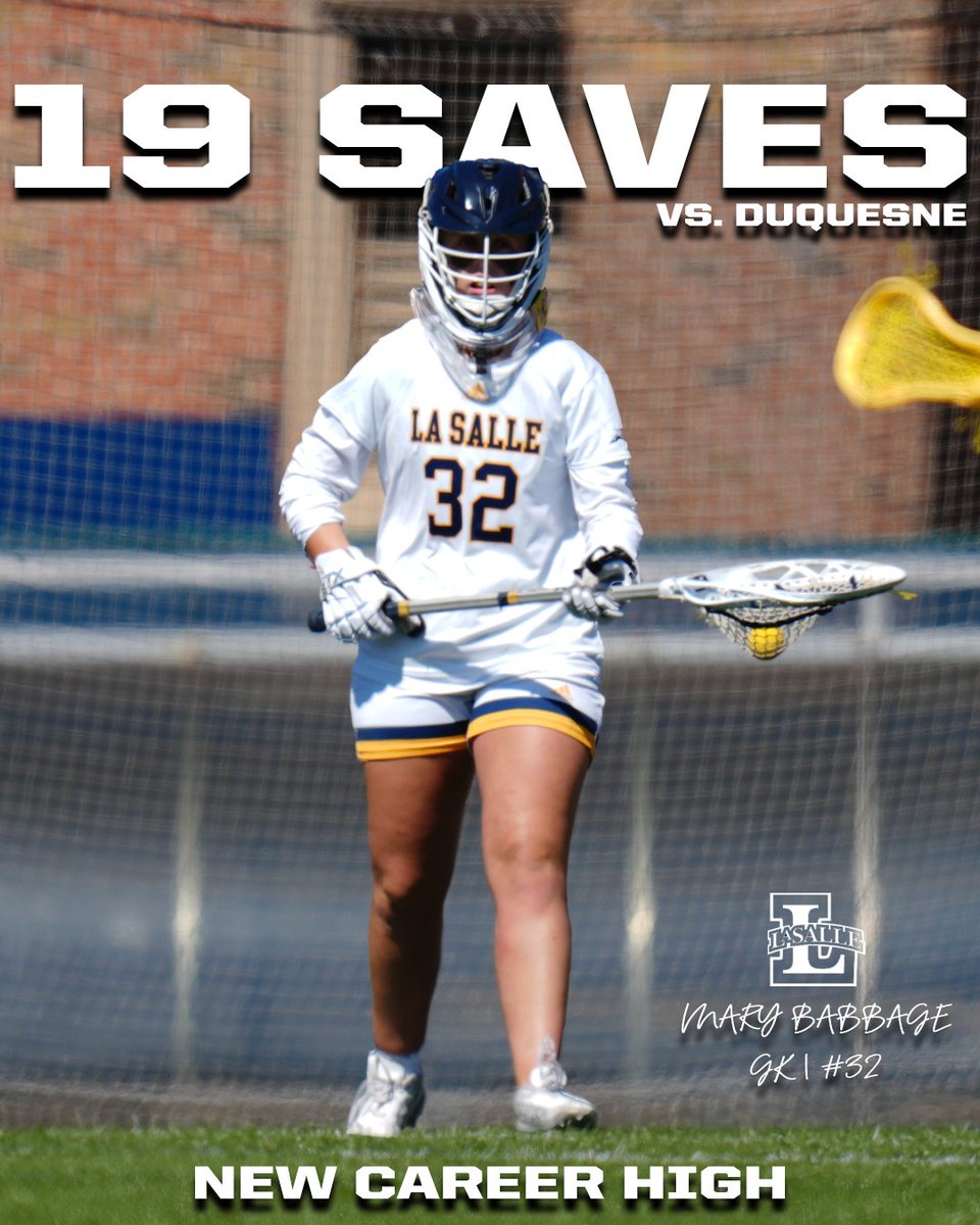 LaSalleLacrosse's tweet photo. Takin' names, and savin' shots 🧱

#GoExplorers🔭 https://t.co/0wVN84iwrZ