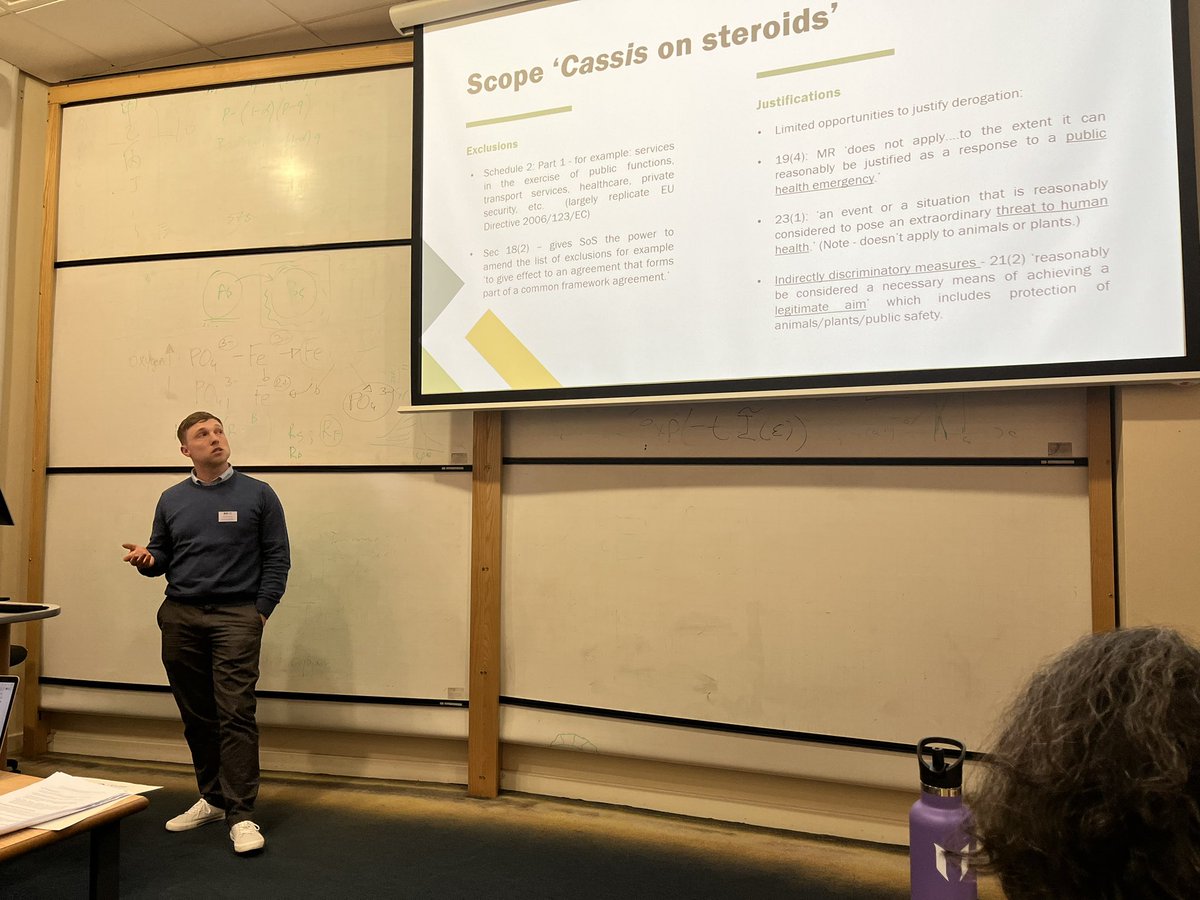 BillyMeloAraujo's tweet photo. Excellent presentation from @qubschooloflaw’s @_GarySimpson of his research on the UKIMA and services market integration. https://t.co/pSaQtrJU2n
