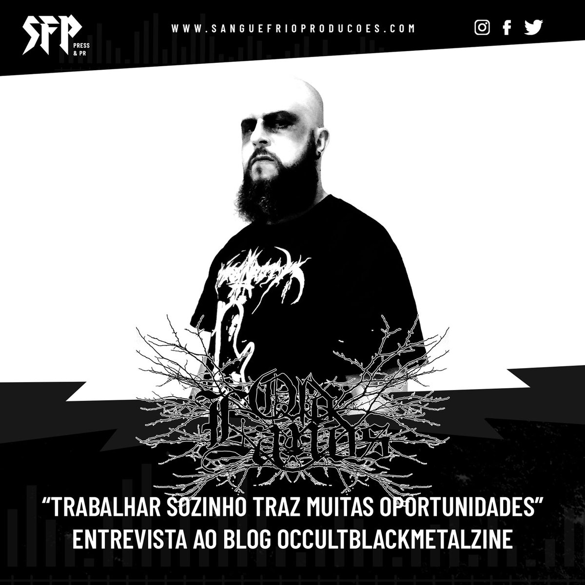 SFPressPR's tweet photo. Conheça a visão do 'one-man-band' OLDLANDS sobre a liberdade de trabalhar sozinho: "Posso escrever sobre qualquer coisa que me venha à mente". 🤘 Leia a entrevista exclusiva no OccultBlackMetalZine: https://t.co/ksY5bOQI7S #Oldlands #SangueFrioProduções #BlackMetal #OneManBand https://t.co/DtNUQPStvI