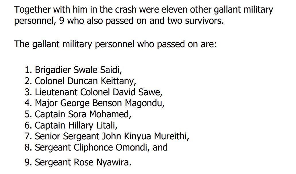 As we mourn our heroes and heroines who perished in a tragic air accident at Sindar area, Kaben location, Tot division in Elgeyo Marakwet. Let’s be conscientious with what we post on our socials. This is not a time to start spreading false information about the accident. Kenya…