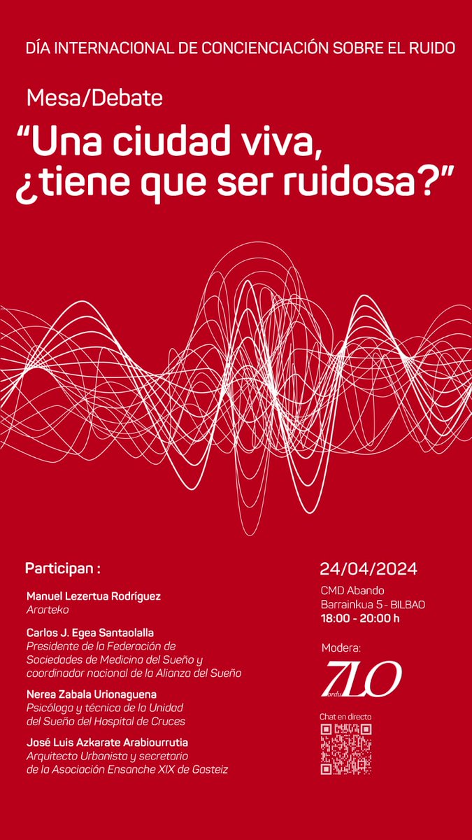 Un debate necesario organizado por la asociación de vecinos de Abando. El próximo martes para comenzar el #diainternacionaldelruido